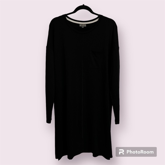 Wonderly Studio XL Black Long Sleeve Baby Terry Dress - Picture 1 of 7